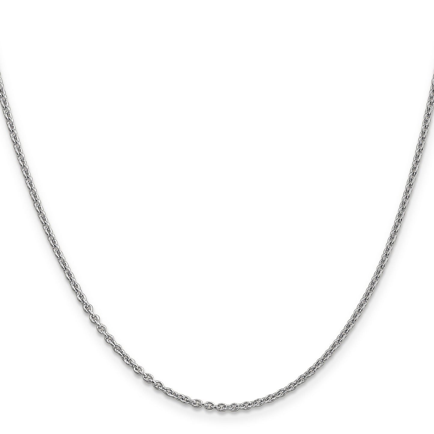 14K White Gold 24 Inch 1.8mm Forzantine Cable With Lobster Clasp Chain