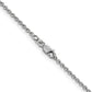 14K White Gold 24 Inch 1.8mm Forzantine Cable With Lobster Clasp Chain