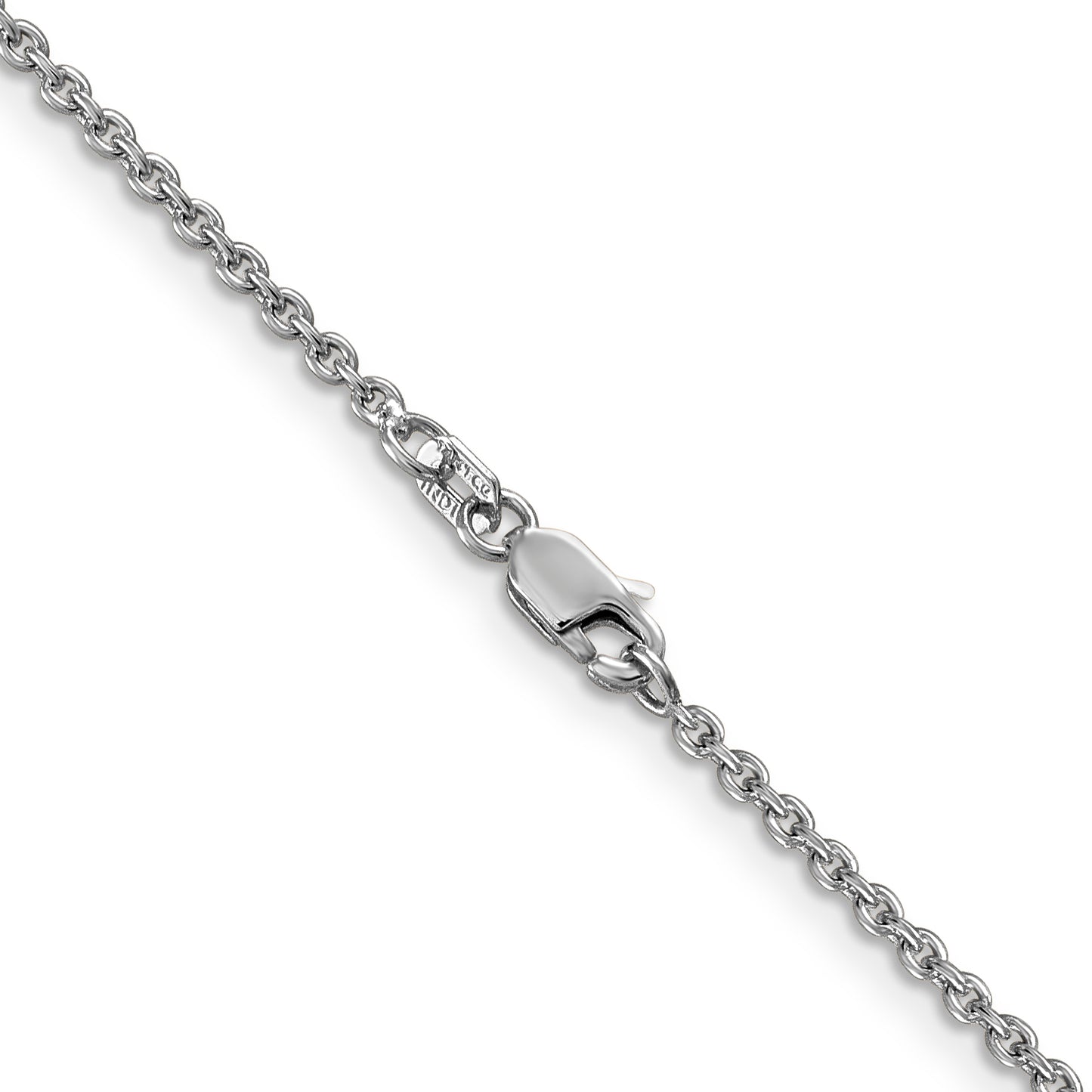 14K White Gold 18 Inch 1.8mm Forzantine Cable With Lobster Clasp Chain