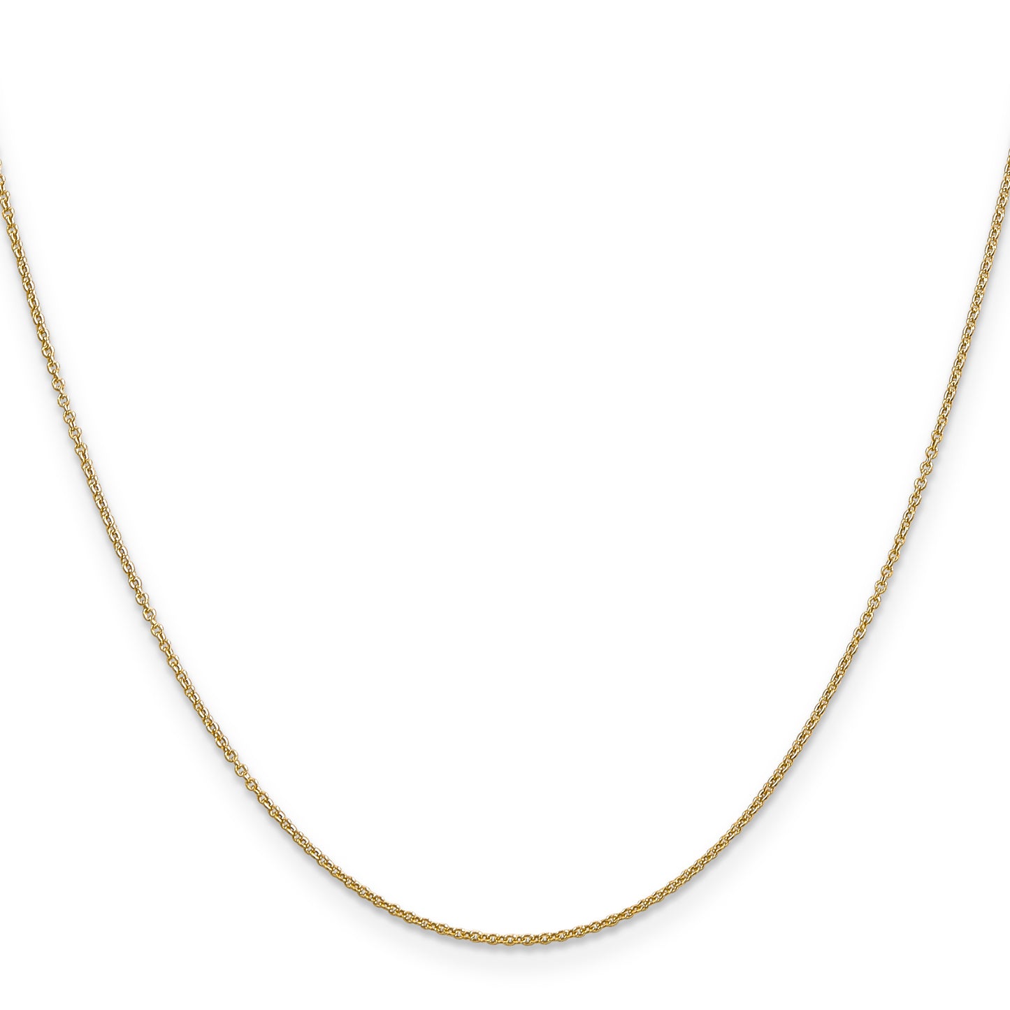 14K Yellow Gold 14 Inch .9mm Cable With Spring Ring Clasp Chain