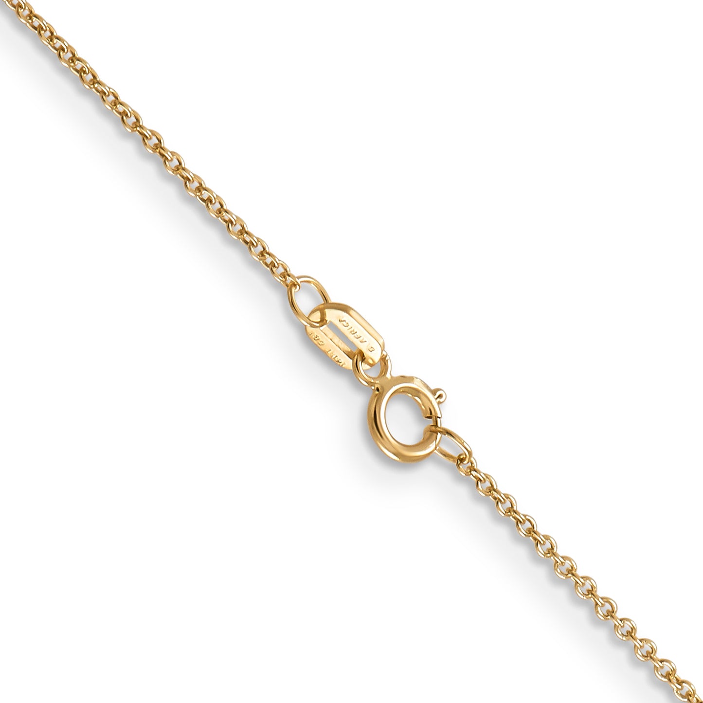 14K Yellow Gold 14 Inch .9mm Cable With Spring Ring Clasp Chain