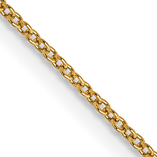 14K Yellow Gold 14 Inch .9mm Cable With Spring Ring Clasp Chain