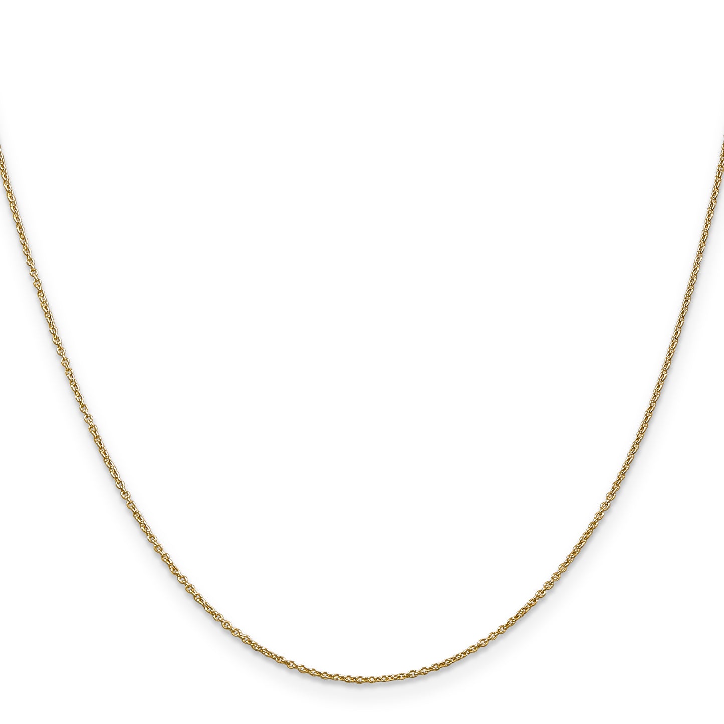 14K Yellow Gold 18 Inch .9mm Cable With Lobster Clasp Chain