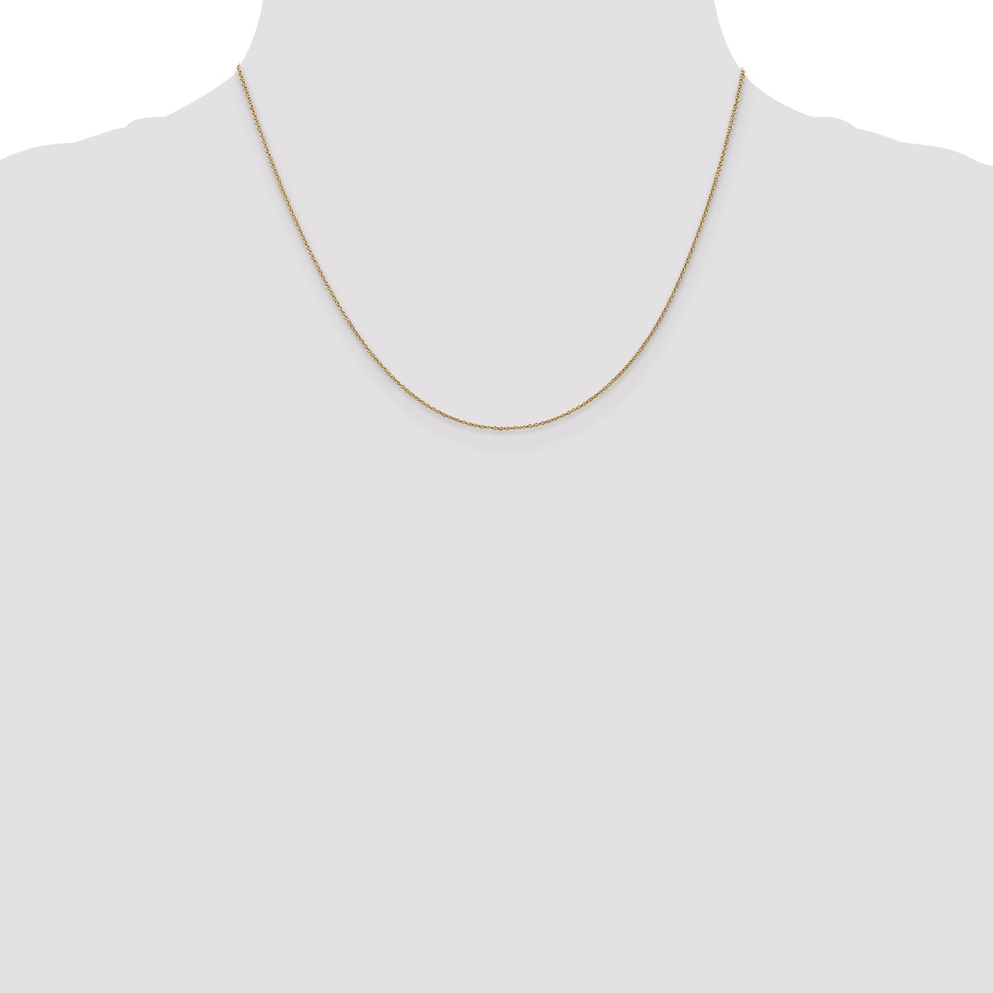 14K Yellow Gold 18 Inch .9mm Cable With Lobster Clasp Chain