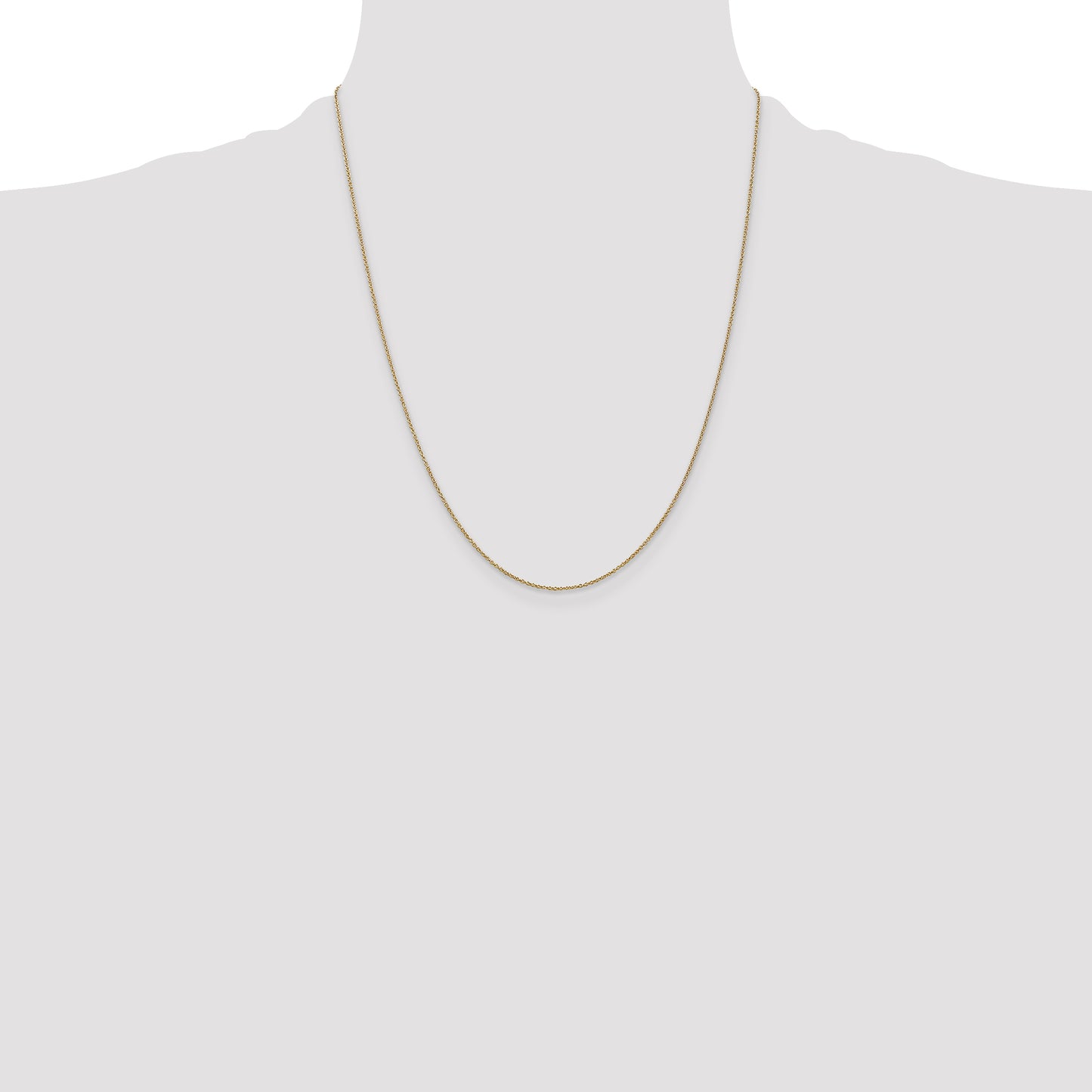 14K Yellow Gold 22 Inch .9mm Cable With Lobster Clasp Chain