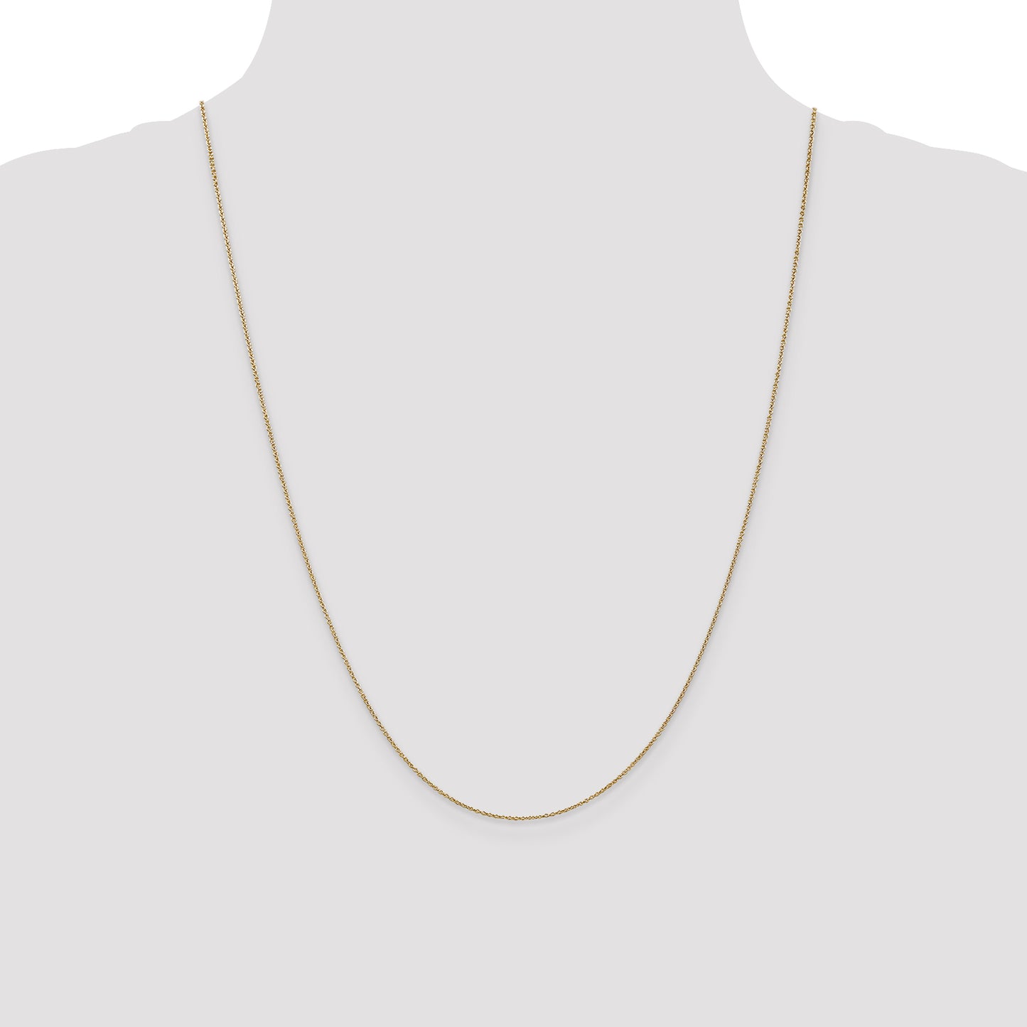 14K Yellow Gold 24 Inch .9mm Cable With Lobster Clasp Chain