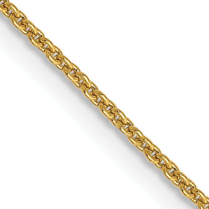 14K Yellow Gold 24 Inch .9mm Cable With Lobster Clasp Chain