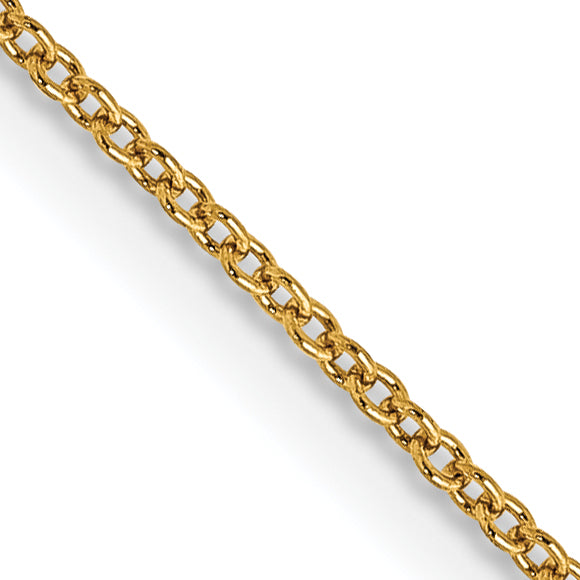 14K Yellow Gold 24 Inch .9mm Cable With Spring Ring Clasp Chain