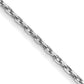 14K White Gold 14 Inch .8mm Diamond-Cut Cable With Spring Ring Clasp Chain