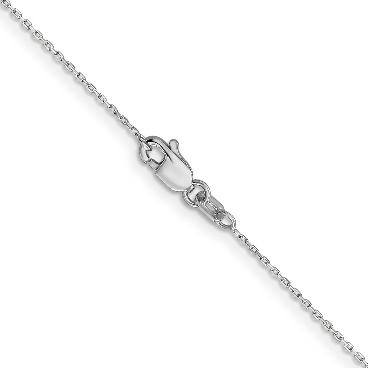 14K White Gold 16 Inch .8mm Diamond-Cut Cable With Lobster Clasp Chain