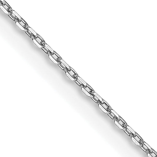 14K White Gold 14 Inch .8mm Diamond-Cut Cable With Lobster Clasp Chain