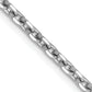 14K White Gold 18 Inch 2.5mm Diamond-Cut Cable With Lobster Clasp Chain