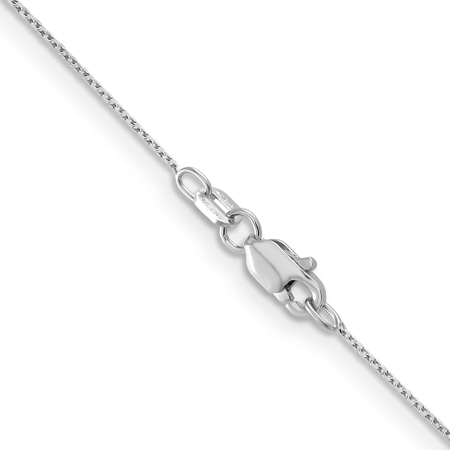 14K White Gold 24 Inch .65mm Diamond-Cut Round Open Link Cable With Lobster Clasp Chain