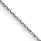 14K White Gold 16 Inch .65mm Diamond-Cut Round Open Link Cable With Lobster Clasp Chain