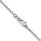 14K White Gold 30 Inch 1.8mm Diamond-Cut Round Open Link Cable With Lobster Clasp Chain