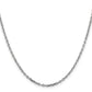 14K White Gold 16 Inch 2.2mm Diamond-Cut Round Open Link Cable With Lobster Clasp Chain