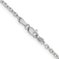 14K White Gold 18 Inch 2.2mm Diamond-Cut Round Open Link Cable With Lobster Clasp Chain