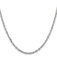 14K White Gold 16 Inch 3mm Diamond-Cut Round Open Link Cable With Lobster Clasp Chain