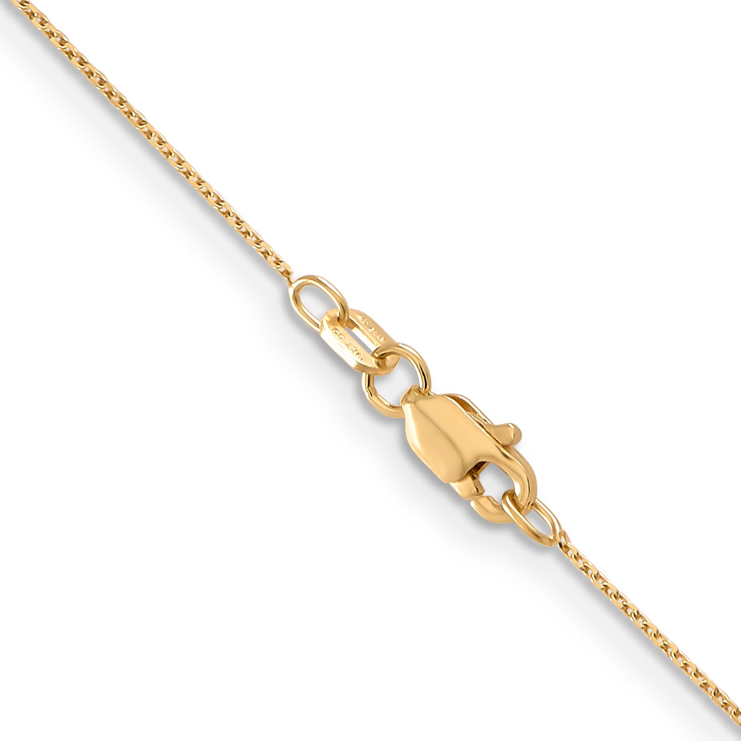 14K Yellow Gold 16 Inch .65mm Diamond-Cut Round Open Link Cable With Lobster Clasp Chain