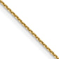 14K Yellow Gold 14 Inch .8mm Diamond-Cut Round Open Link Cable With Lobster Clasp Chain