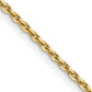 14K Yellow Gold 14 Inch 1.4mm Diamond-Cut Round Open Link Cable With Lobster Clasp Chain