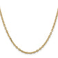 14K Yellow Gold 26 Inch 3mm Diamond-Cut Round Open Link Cable With Lobster Clasp Chain