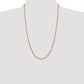 14K Yellow Gold 26 Inch 3mm Diamond-Cut Round Open Link Cable With Lobster Clasp Chain