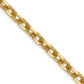 14K Yellow Gold 30 Inch 3mm Diamond-Cut Round Open Link Cable With Lobster Clasp Chain