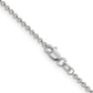 14K White Gold 18 Inch 1.6mm Round Open Link Cable With Lobster Clasp Chain