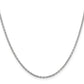 14K White Gold 24 Inch 2mm Round Open Link Cable With Lobster Clasp Chain