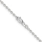 14K White Gold 16 Inch 2mm Round Open Link Cable With Lobster Clasp Chain