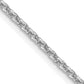 14K White Gold 16 Inch 2mm Round Open Link Cable With Lobster Clasp Chain