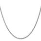 14K White Gold 16 Inch 2.4mm Round Open Link Cable With Lobster Clasp Chain