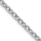 14K White Gold 16 Inch 3.2mm Round Open Link Cable With Lobster Clasp Chain