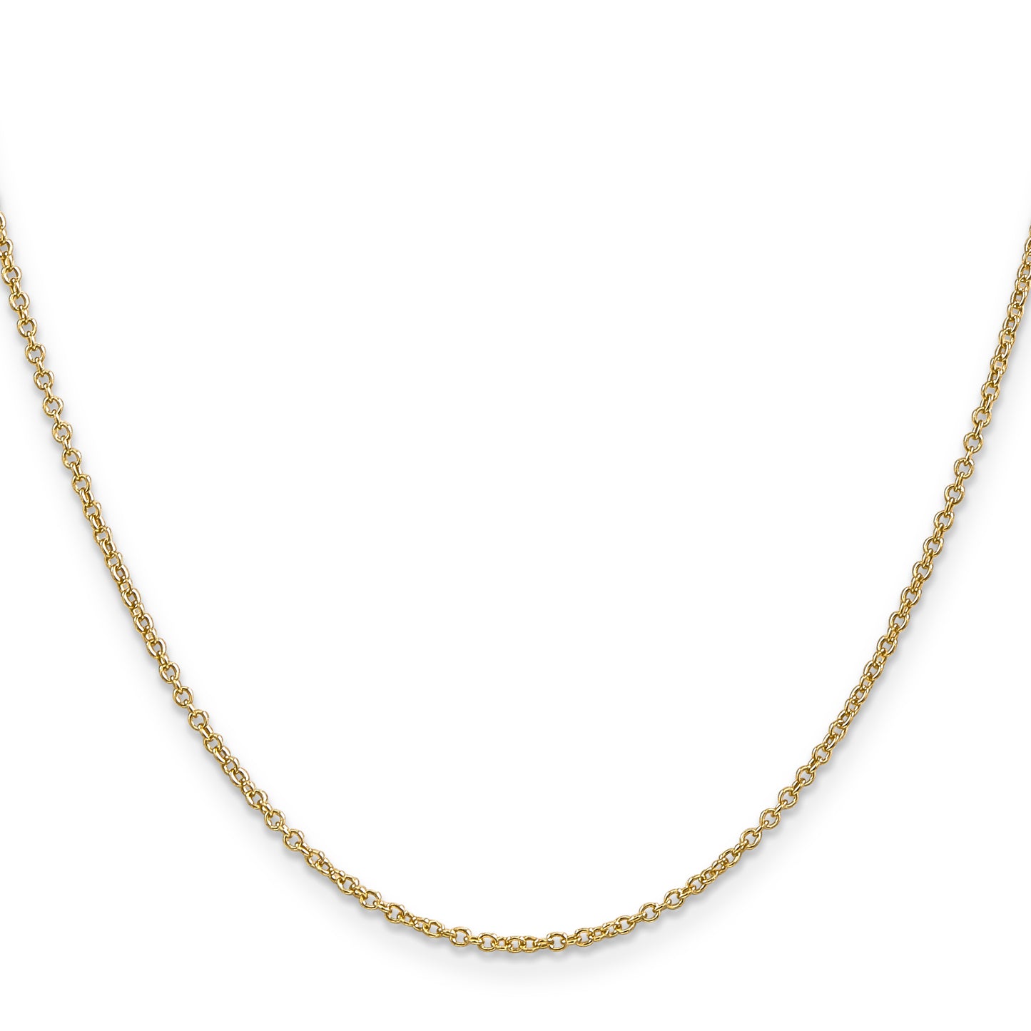 14K Yellow Gold 16 Inch 1.4mm Round Open Wide Link Cable With Lobster Clasp Chain