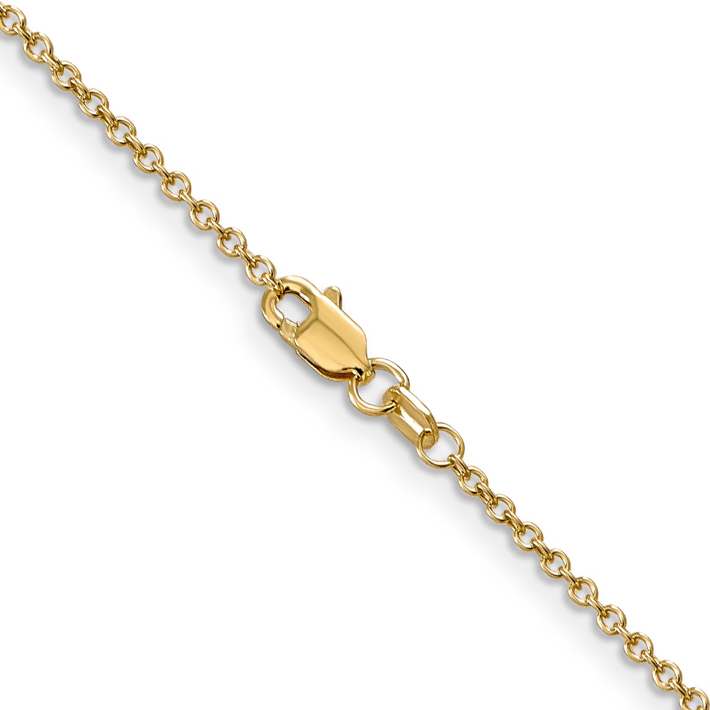 14K Yellow Gold 16 Inch 1.4mm Round Open Wide Link Cable With Lobster Clasp Chain