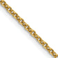 14K Yellow Gold 24 Inch 1.6mm Round Open Link Cable With Lobster Clasp Chain