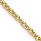 14K Yellow Gold 16 Inch 2.4mm Round Open Link Cable With Lobster Clasp Chain