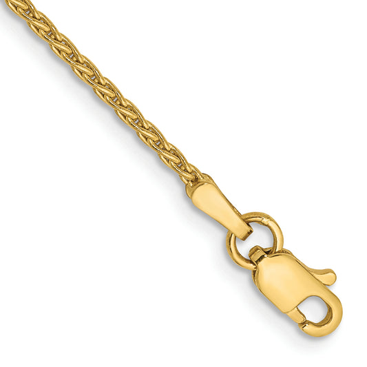 14K Yellow Gold 7 Inch 1.5mm Parisian Wheat With Lobster Clasp Bracelet