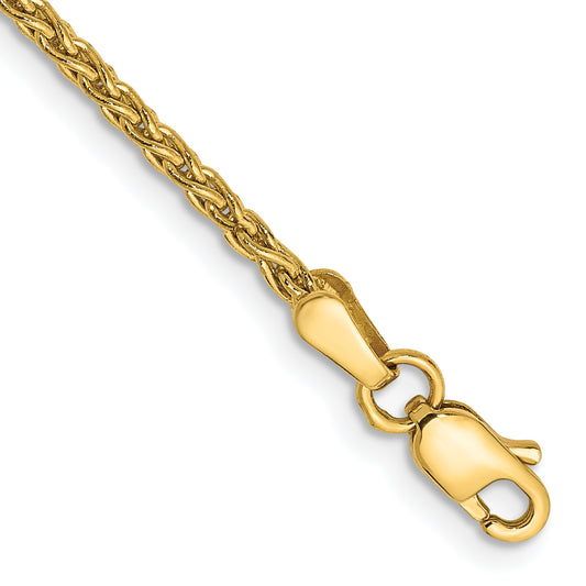 14K Yellow Gold 7 Inch 1.75mm Parisian Wheat With Lobster Clasp Bracelet