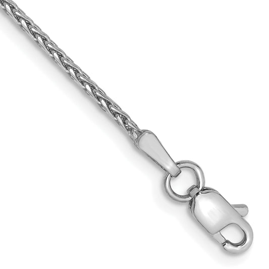 14K White Gold 7 Inch 1.5mm Diamond-Cut Parisian Wheat With Lobster Clasp Bracelet