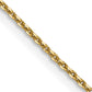 14K Yellow Gold 16 Inch .9mm Diamond-Cut Round Open Link Cable With Lobster Clasp Chain