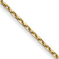 14K Yellow Gold 14 Inch .8mm Diamond-Cut Cable With Spring Ring Clasp Chain