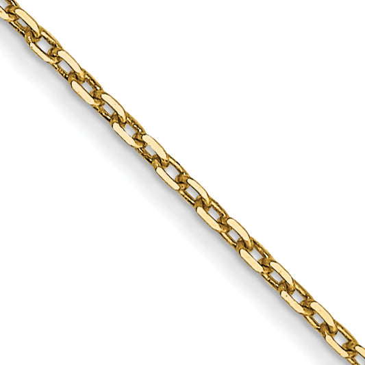 14K Yellow Gold 14 Inch .8mm Diamond-Cut Cable With Spring Ring Clasp Chain