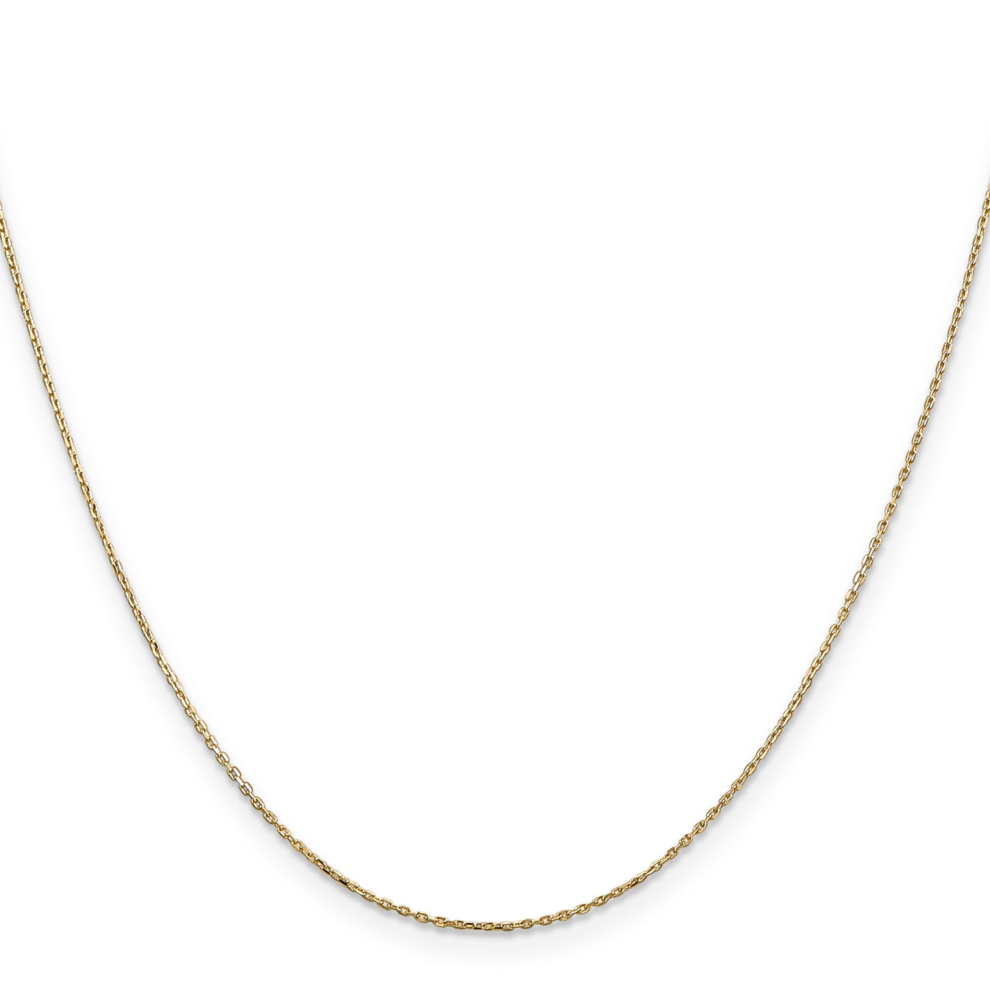 14K Yellow Gold 14 Inch .8mm Diamond-Cut Cable With Lobster Clasp Chain