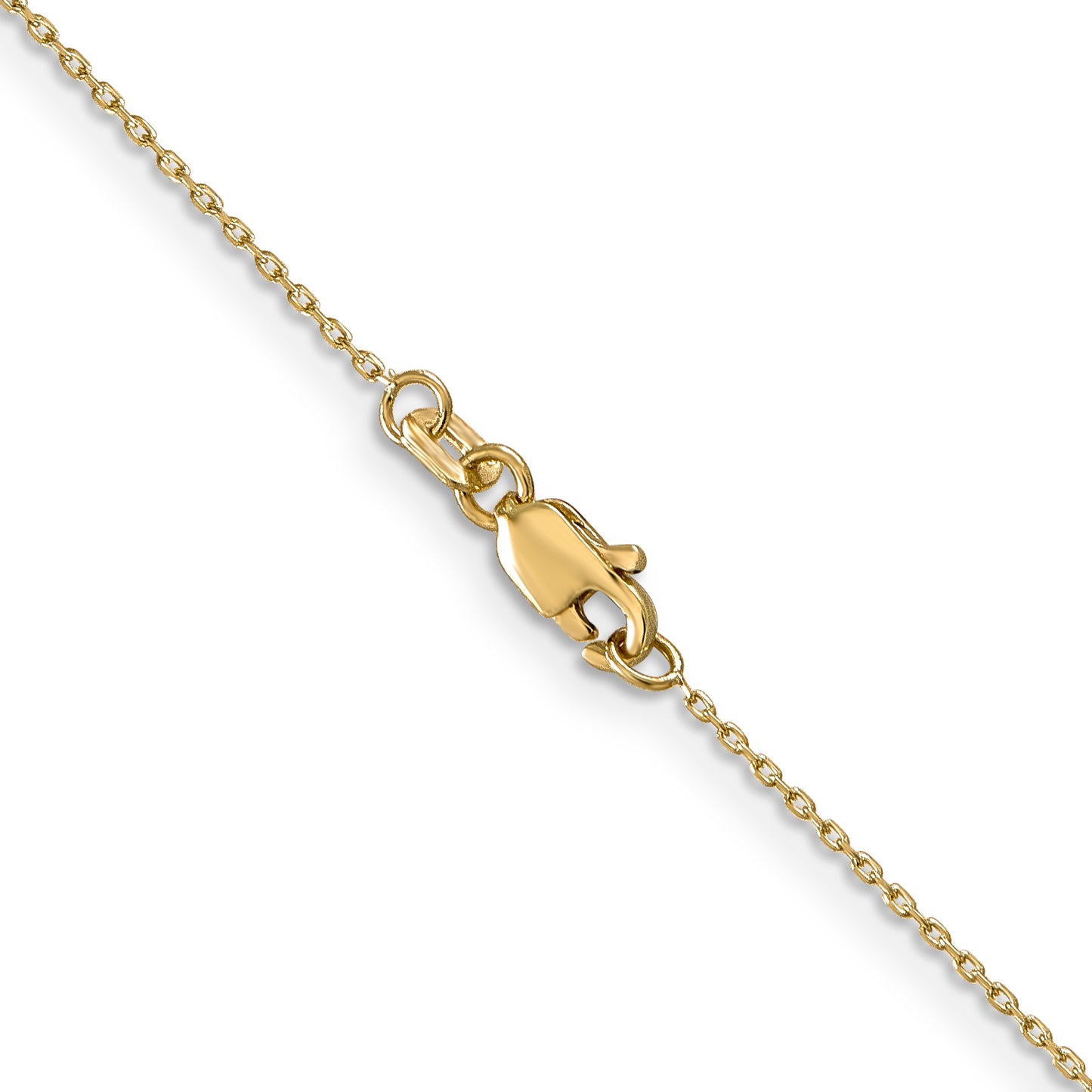 14K Yellow Gold 30 Inch .8mm Diamond-Cut Cable With Lobster Clasp Chain