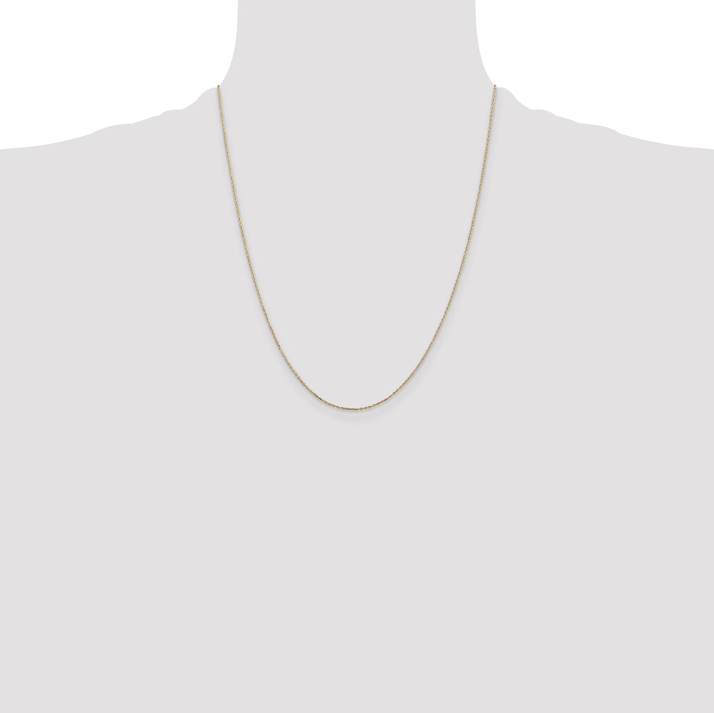 14K Yellow Gold 22 Inch .8mm Diamond-Cut Cable With Lobster Clasp Chain