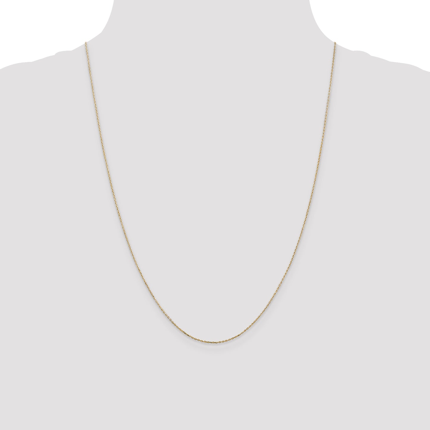 14K Yellow Gold 24 Inch .8mm Diamond-Cut Cable With Lobster Clasp Chain