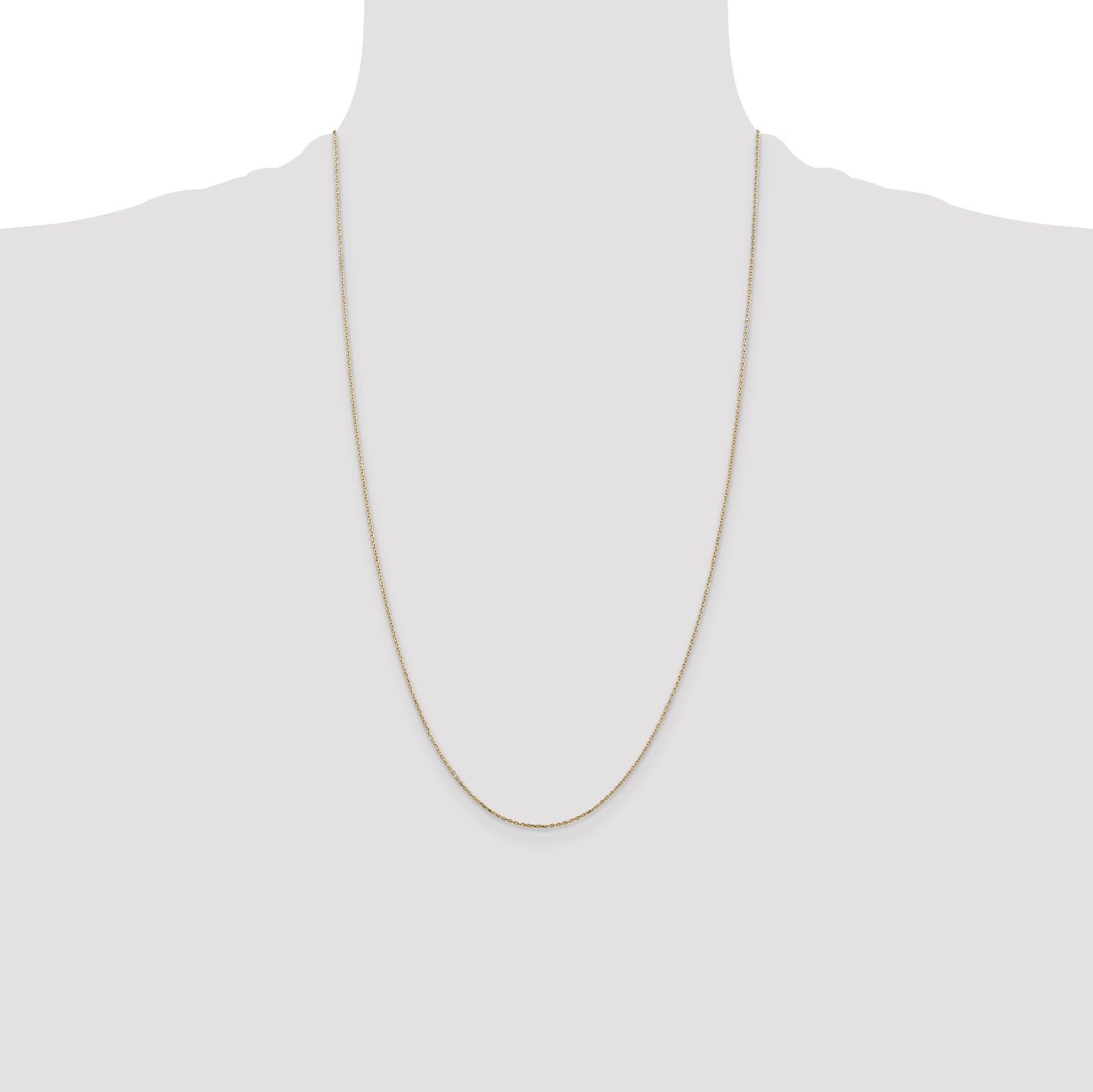 14K Yellow Gold 26 Inch .8mm Diamond-Cut Cable With Lobster Clasp Chain