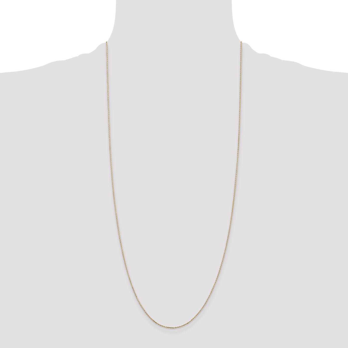 14K Yellow Gold 30 Inch .8mm Diamond-Cut Cable With Lobster Clasp Chain